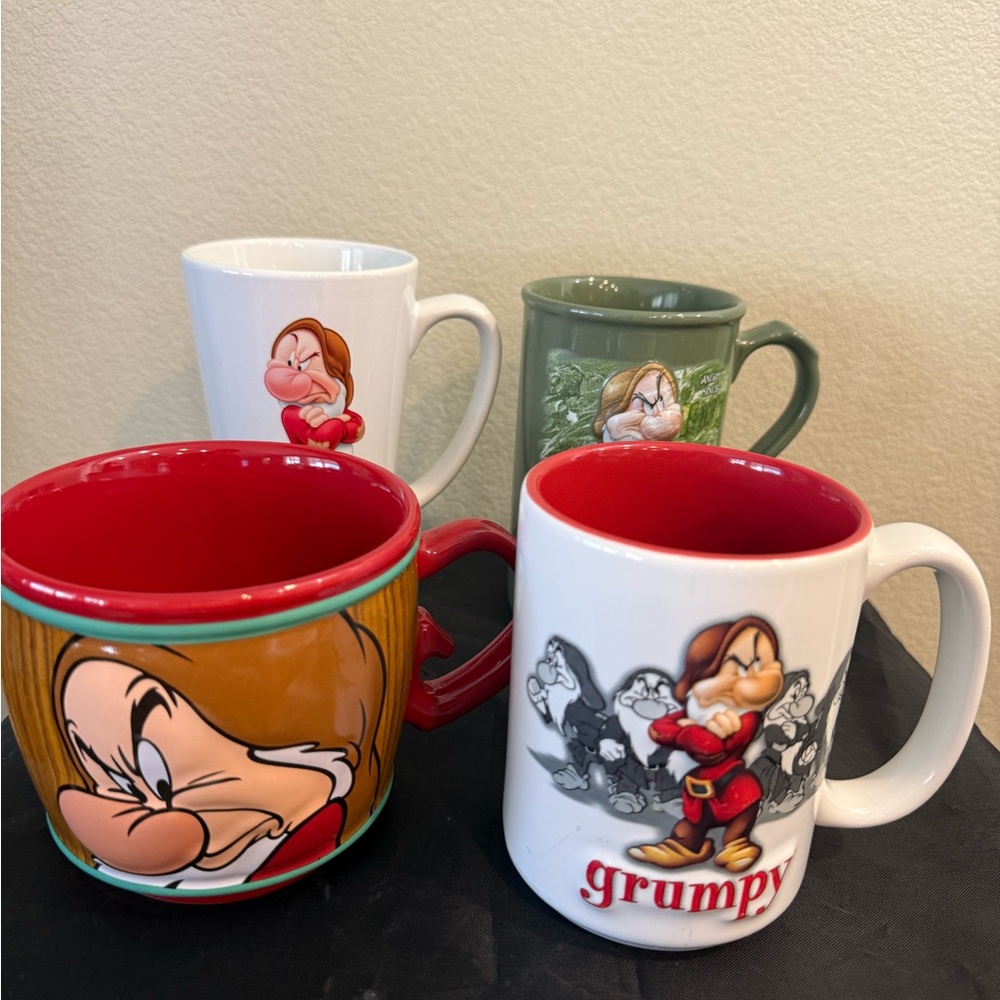 Disney Grumpy Mug Collection - Red, White, Green, Brown
